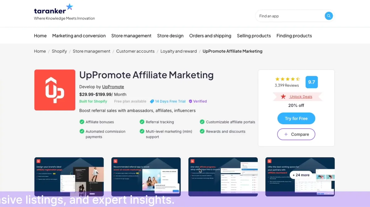 UpPromote app for Shopify, enabling businesses to create and manage affiliate programs easily, driving traffic and increasing sales efficiently